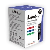 LIPIDPRO Paski testowe do oznaczania profilu lipidowego we krwi 10 sztuk  DATA WAŻNOŚCI 23.02.2022