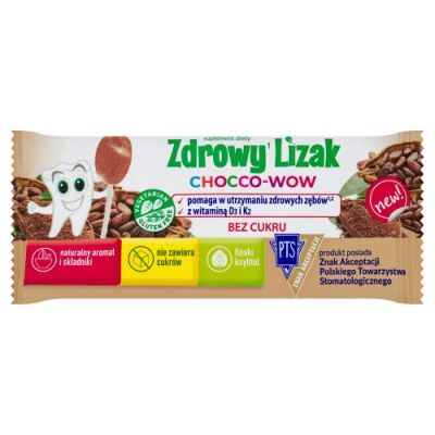 Lizak MNIAM-MNIAM CHOCCO-WOW z witaminami C i D o smaku kakaowym 1 sztuka