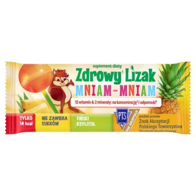 Lizak MNIAM-MNIAM Na koncentrację i odporność o smaku ananasowym 1 sztuka