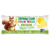 Lizak MNIAM-MNIAM o smaku cytrynowym bez cukru z witaminami C i D ŁEZKA 1 sztuka