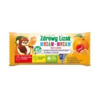 Lizak MNIAM-MNIAM o smaku pomarańczowym bez cukru ŁEZKA 1 sztuka
