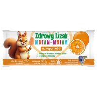 Lizak MNIAM-MNIAM o smaku pomarańczowym bez cukru ŁEZKA 1 sztuka