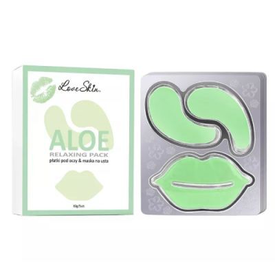 Love Skin Zestaw Hydrożelowych płatków pod oczy i maski na usta z ekstraktem z aloesu, 5 szt.