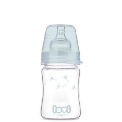LOVI DIAMOND GLASS Butelka niemowlęca szklana 150ml 74/105 Botanic