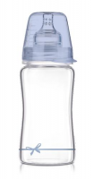 LOVI DIAMOND GLASS Butelka niemowlęca szklana 250ml 74/204 Baby Shower boy