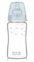 LOVI DIAMOND GLASS Butelka niemowlęca szklana 250ml 74/205 Botanic