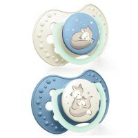 Lovi Night&amp;Day Boy Smoczek silikonowy dynamiczny 0-6 m, 2 szt.