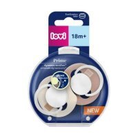 Lovi Prime Smoczek silikonowy dynamiczny 18m+ Ivory Glow/Blush Glow 34/438, ​2 szt.