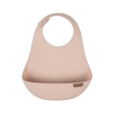 LOVI Śliniak silikonowy z kieszonką Nude, kremowy, 1szt.