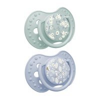 LOVI Smoczek silikonowy dynamiczny 0-3m Blossom Blue, 2 szt.