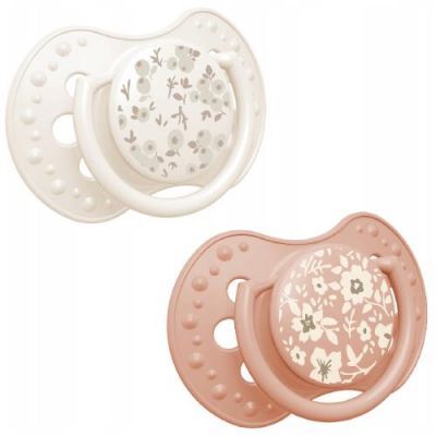 LOVI Smoczek silikonowy dynamiczny 18m+ Blossom Ivory, 2szt.