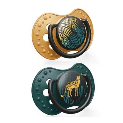 LOVI Smoczek silikonowy dynamiczny 18m+ Jungle Vibes Boy 2szt.