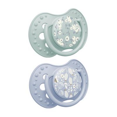 LOVI Smoczek silikonowy dynamiczny 3-6m Blossom Blue, 2 szt.