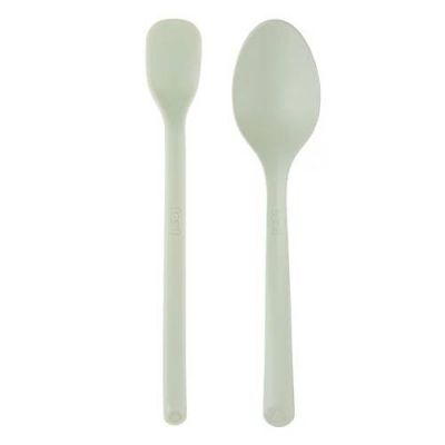 Lovi Zestaw pierwsza łyżeczka + łyżka stołowa dla niemowląt do nauki jedzenia Pistachio, 2 szt.