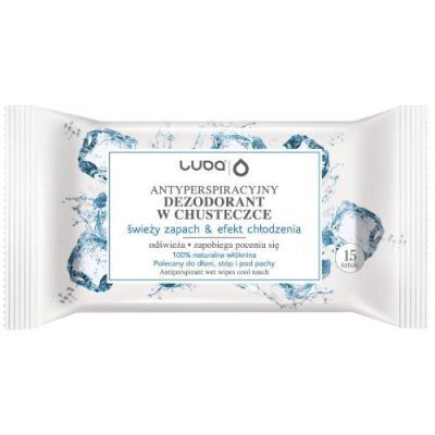 LUBA Chusteczki antyperspiracyjne Świeży Zapach & Efekt Chłodzenia, 15szt.