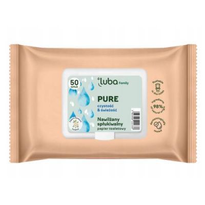 LUBA Family nawilżany papier toaletowy Pure, 50 szt.