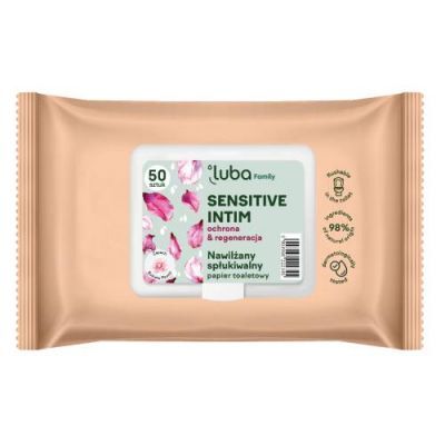 LUBA Family nawilżany papier toaletowy Sensitive Intim, 50 szt.