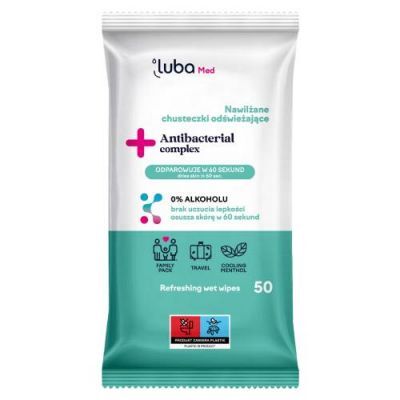 Luba Med Antibacterial Complex Chusteczki nawilżane z mentolem, 50 szt.