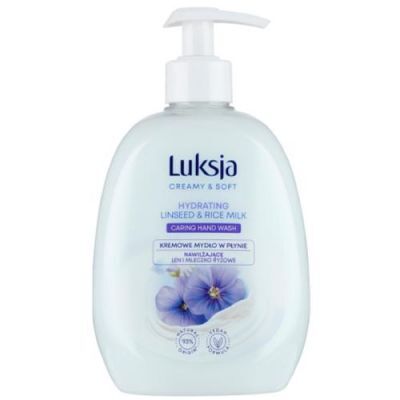 LUKSJA Creamy & Soft Kremowe mydło w płynie Len i Mleczko ryżowe, 500ml