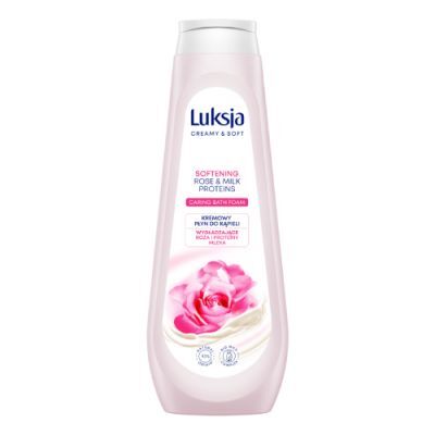 LUKSJA Creamy & Soft Płyn do kąpieli Róża i Proteiny mleka, 900ml