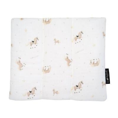 Lullalove Poduszka muślinowa Konie 25 x 30 cm