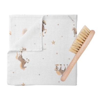 Lullalove Szczotka na ciemieniuchę z myjką 40x40 cm