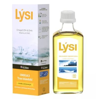 Lysi Tran islandzki cytrynowy, 240 ml