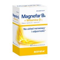 Magnefar B6 + Witamina D3, 60 tabl.