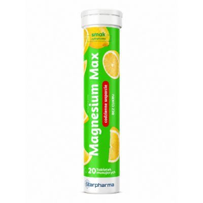 Magnesium Max smak cytrynowy, 20 tabl. musujących