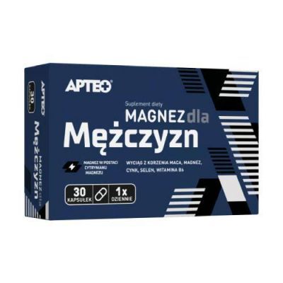 Magnez dla mężczyzn APTEO, 30 kapsułek KRÓTKA DATA 28.02.2025