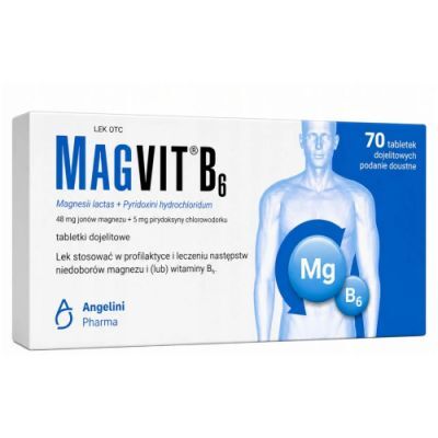 Magvit B6 48 mg + 5 mg, 70 tabletek dojelitowych