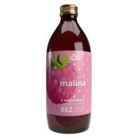 MALINA sok z Witaminą C pochodzenia naturalnego 500 ml DATA WAŻNOŚCI 31.10.2024
