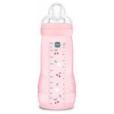 MAM Baby Easy Active Butelka dla dzieci antykolkowa szybki przepływ 4m+ Pattern Fruits, 330 ml
