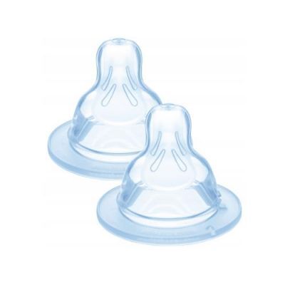 MAM Baby Smoczek silikonowy do butelki rozmiar 1 0m+ 2szt.