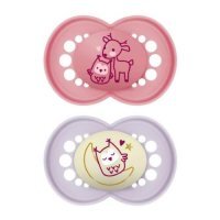 MAM Original Night Smoczek ortodontyczny 16m+ Planet Love Girl świecący w ciemności, 2sztuki