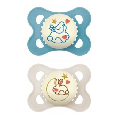 MAM Original Night Smoczek ortodontyczny 2-6m Planet Love Boy świecący w ciemności, 2szt.