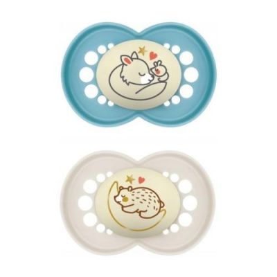 MAM Original Night Smoczek ortodontyczny 6m+ Planet Love Boy świecący w ciemności, 2szt.