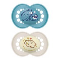 MAM Original Night Smoczek ortodontyczny 6m+ Planet Love Boy świecący w ciemności, 2sztuki