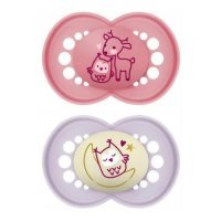 MAM Original Night Smoczek ortodontyczny 6m+ Planet Love Girl świecący w ciemności, 2sztuki