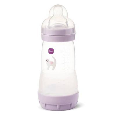 MAM Perfect Start Butelka antykolkowa 2m+ 260ml fioletowa kot