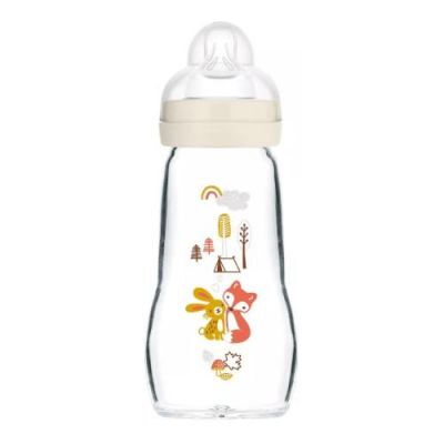 MAM Szklana butelka dla niemowląt Feel Good Forest 2m+ 260ml