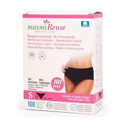 MASMI Majtki menstruacyjne z bawełny organicznej rozmiar S, 1szt. KRÓTKA DATA  05.09.2026