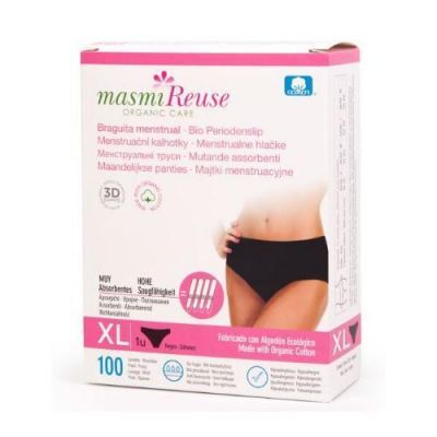 MASMI Majtki menstruacyjne z bawełny organicznej rozmiar XL, 1szt. KRÓTKA DATA 05.09.2026