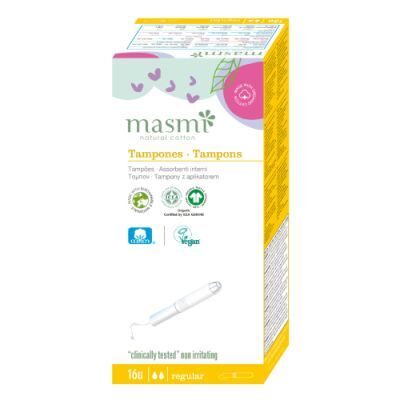 MASMI NATURAL COTTON REGULAR 16 tamponów z bawełny organicznej z aplikatorem