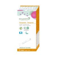 MASMI NATURAL COTTON SUPER PLUS 12 tamponów z bawełny organicznej z aplikatorem