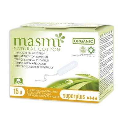 MASMI NATURAL COTTON SUPER PLUS 15 tamponów z bawełny organicznej