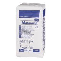MATOCOMP Kompresy gazowe niejałowe 7,5x7,5cm 13-nitkowe, 8-warstwowe, 100 sztuk