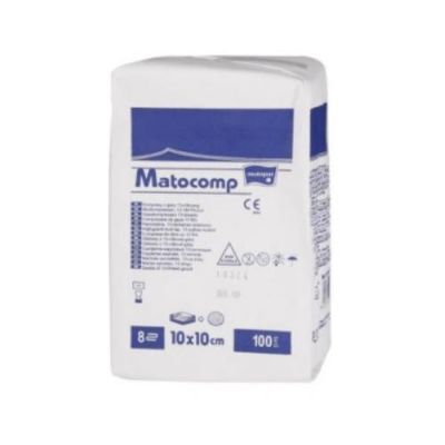 MATOCOMP Kompresy niejałowe 5x5cm 13-nitkowe, 8-warstwowe, 100 sztuk