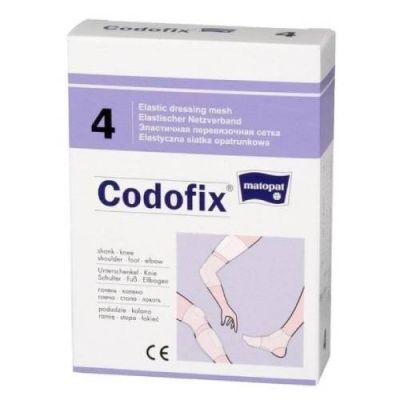 Matopat Codofix 4 Elastyczna siatka opatrunkowa na podudzie, kolano, ramię, stopę, łokieć 3,5cm-4,5cm x 1m, 1 szt