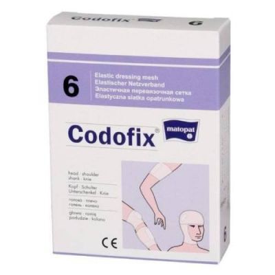 Matopat Codofix 6 Elastyczna siatka opatrunkowa na głowę, ramię, podudzie, kolano 5cm-6,5cm x 1m, 1 szt